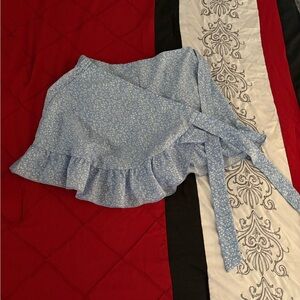 SHEIN Blue Asymmetrical Wrap Mini Skirt